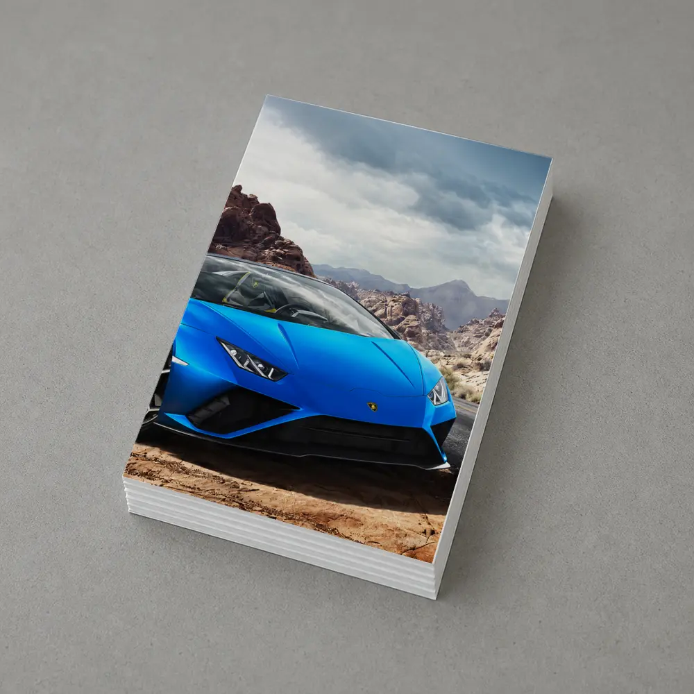 Lamborghini Huracan Blue Desert Rocky Landscape – Postcards
