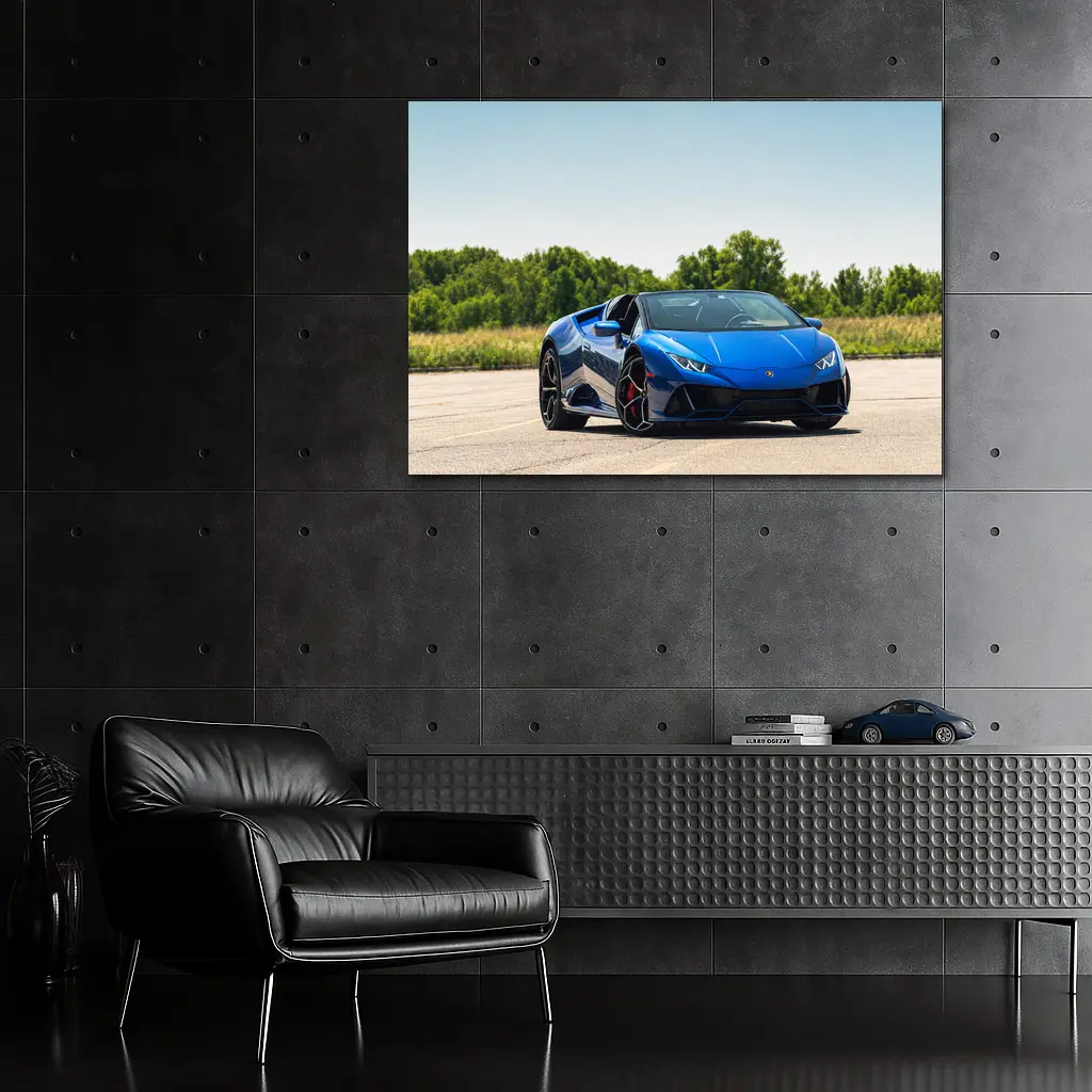 Lamborghini Huracan Blue Spyder Open Air – Wall Art