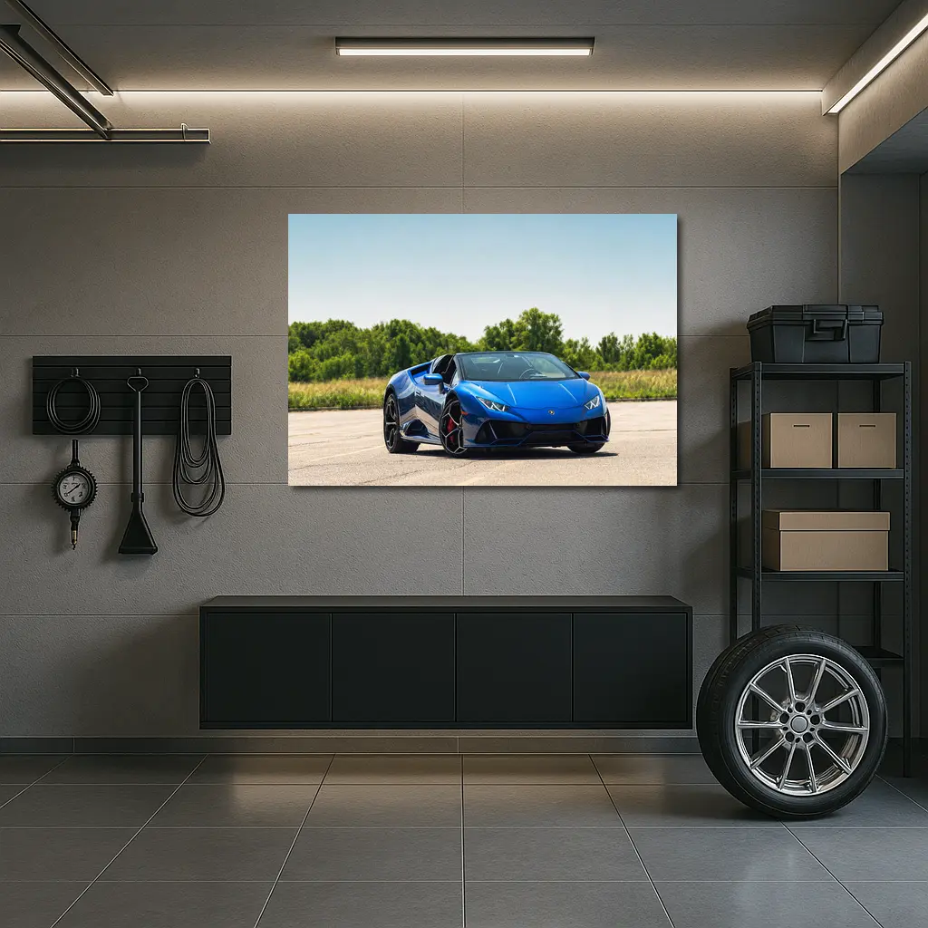 Lamborghini Huracan Blue Spyder Open Air – Wall Art
