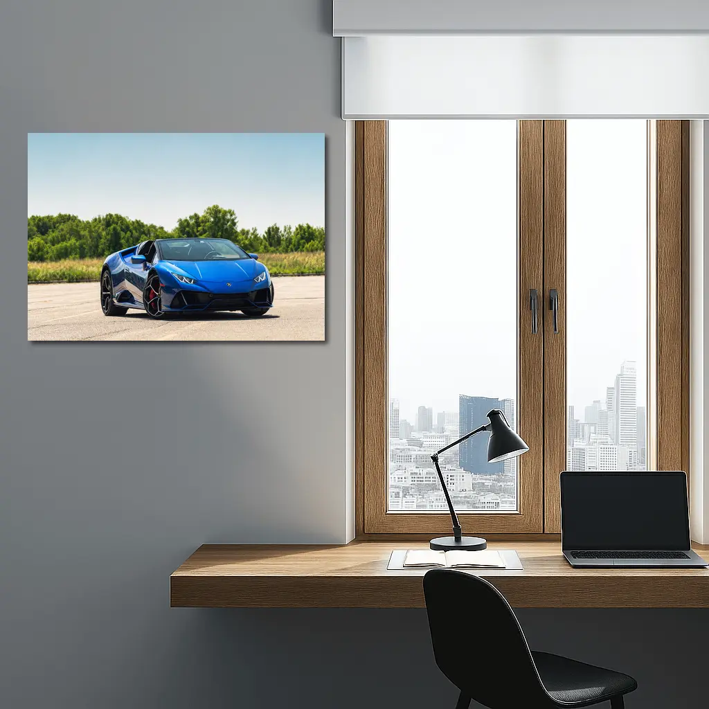 Lamborghini Huracan Blue Spyder Open Air – Wall Art