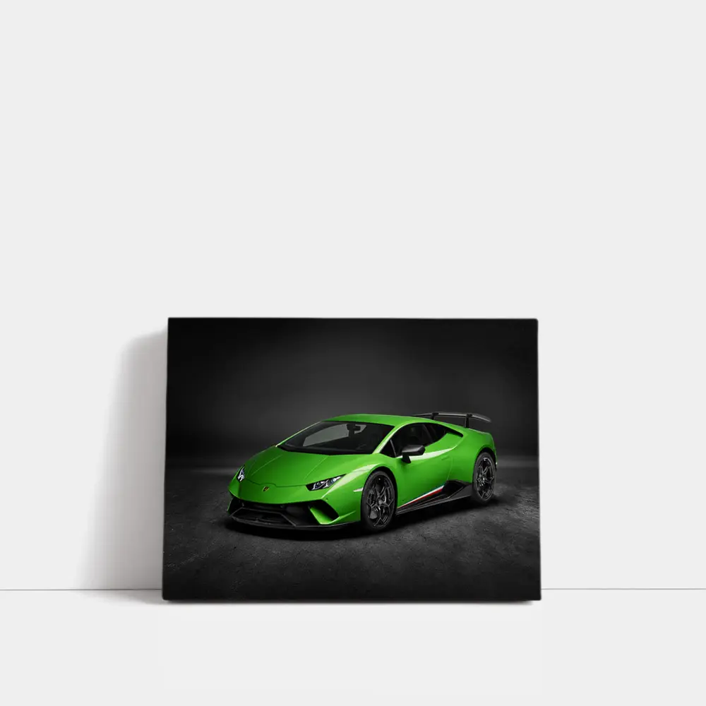 Lamborghini Huracan Green Supercar Dark Studio – Wall Art