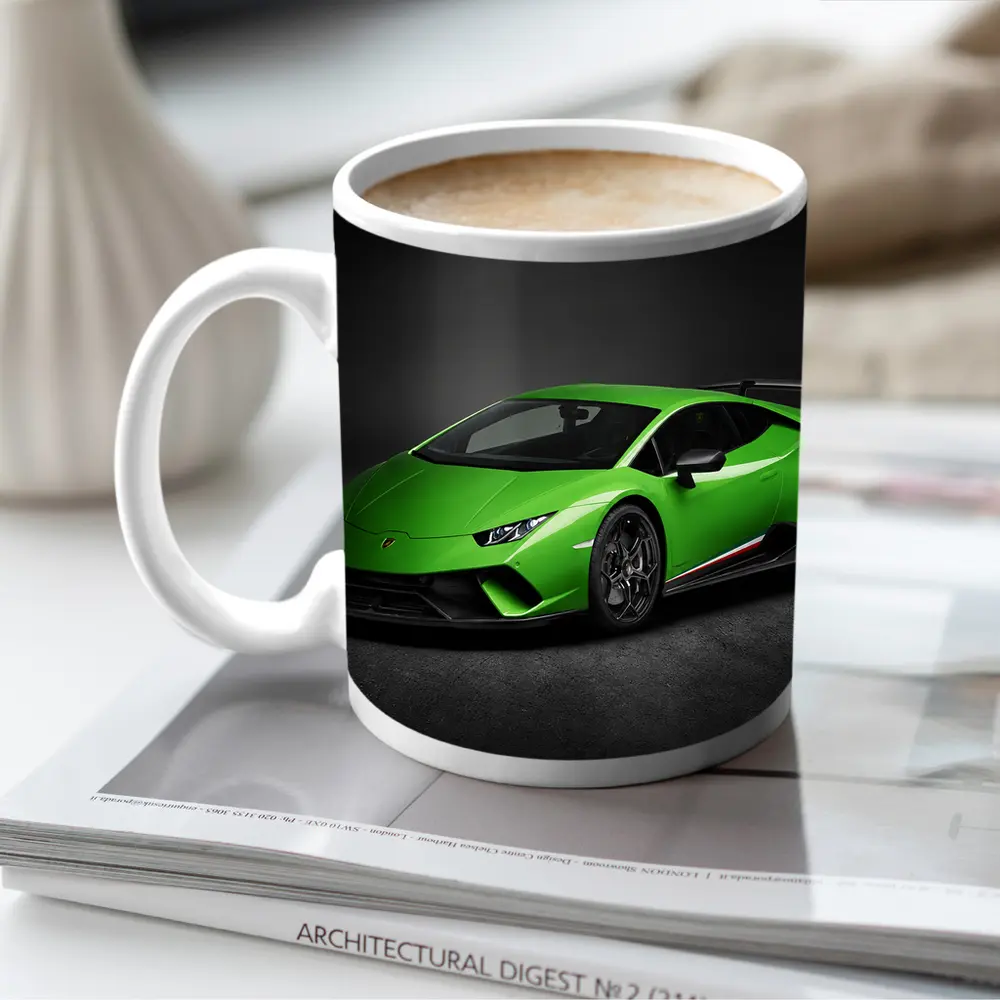 Lamborghini Huracan Green Supercar Dark Studio – Mugs