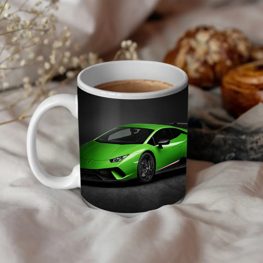 Lamborghini Huracan Green Supercar Dark Studio – Mugs