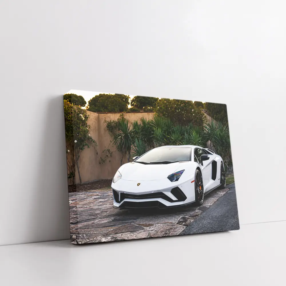 Lamborghini Aventador White Supercar Driveway – Wall Art