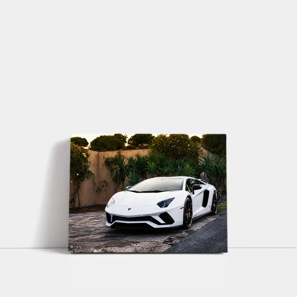Lamborghini Aventador White Supercar Driveway – Wall Art