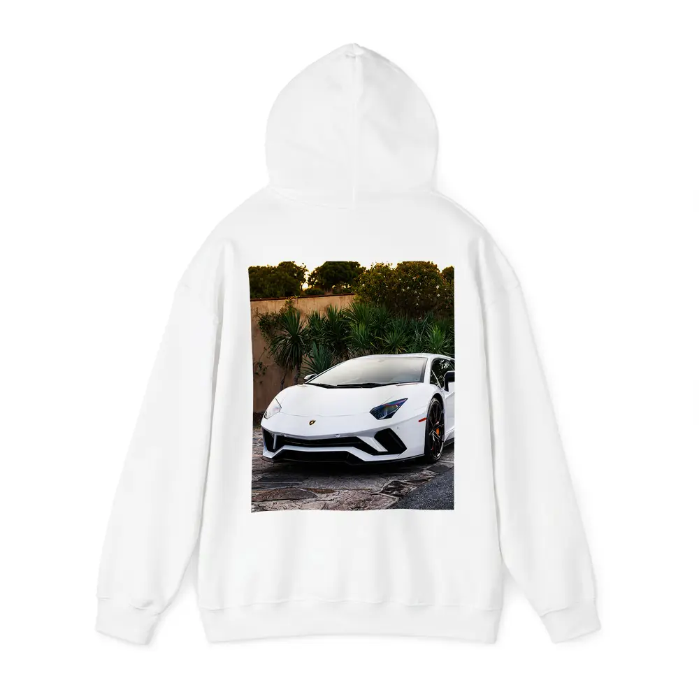 Lamborghini Aventador White Supercar Driveway – Hoodies