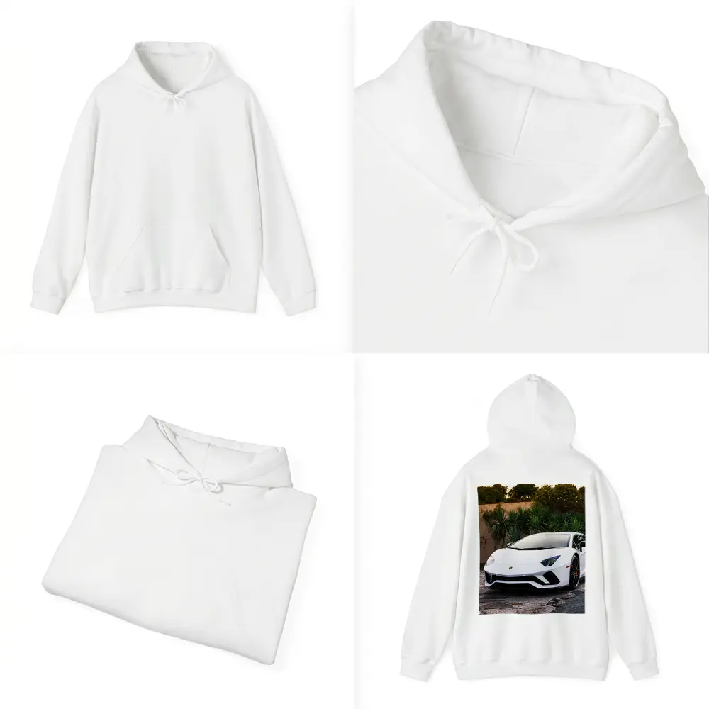 Lamborghini Aventador White Supercar Driveway – Hoodies