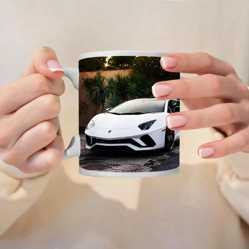 Lamborghini Aventador White Supercar Driveway – Mugs