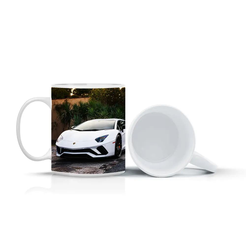 Lamborghini Aventador White Supercar Driveway – Mugs