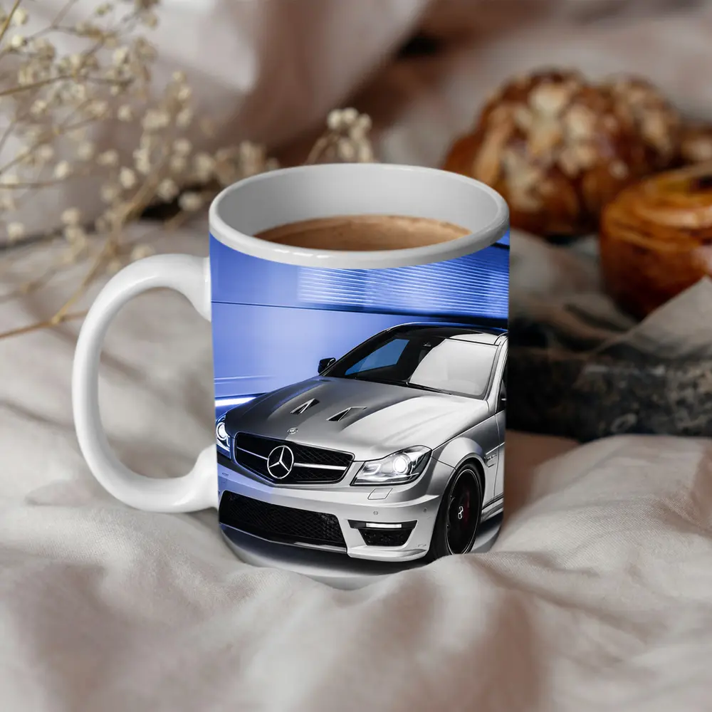 Mercedes C63 AMG Silver Studio Shot – Mugs
