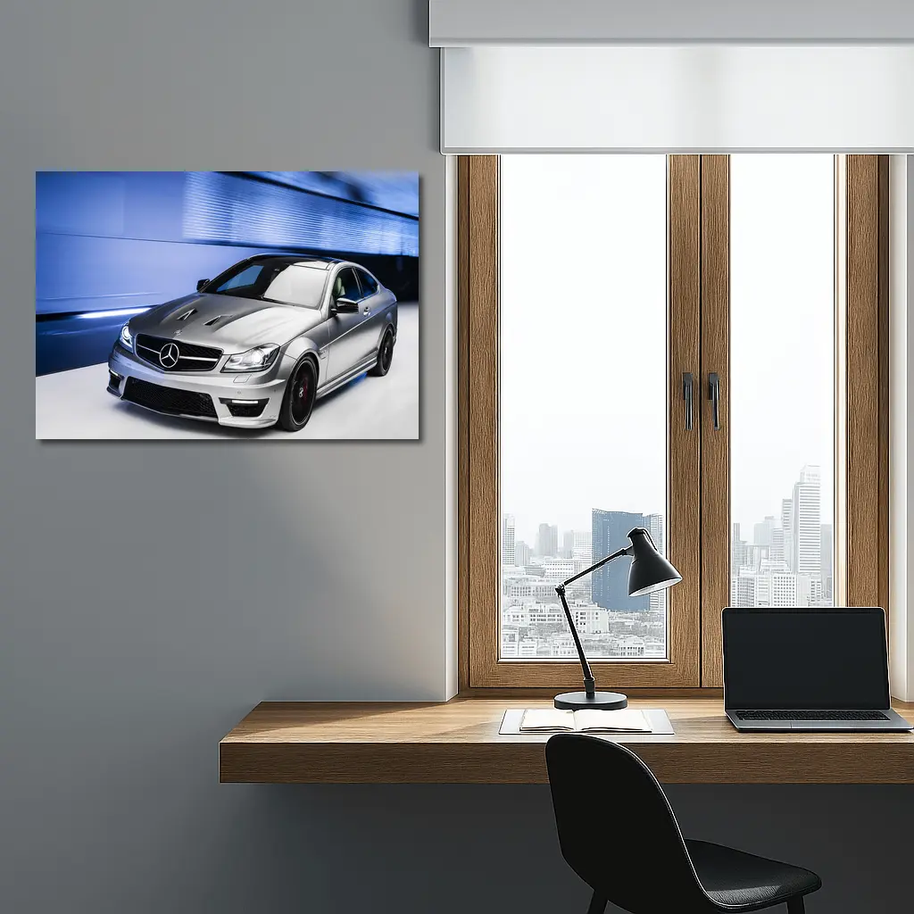 Mercedes C63 AMG Silver Studio Shot – Wall Art