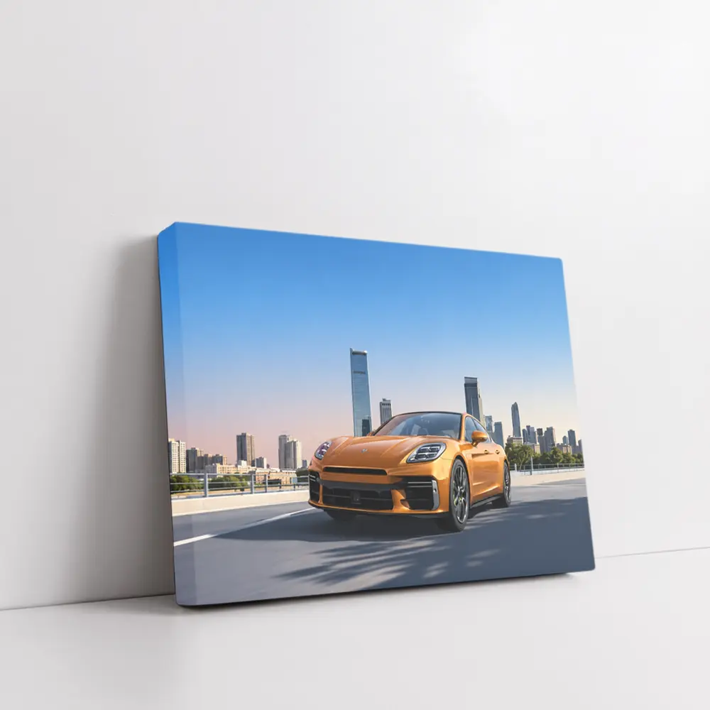 Porsche Panamera Orange City Skyline Drive – Wall Art
