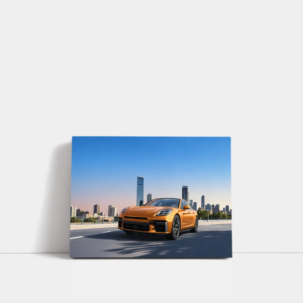 Porsche Panamera Orange City Skyline Drive – Wall Art