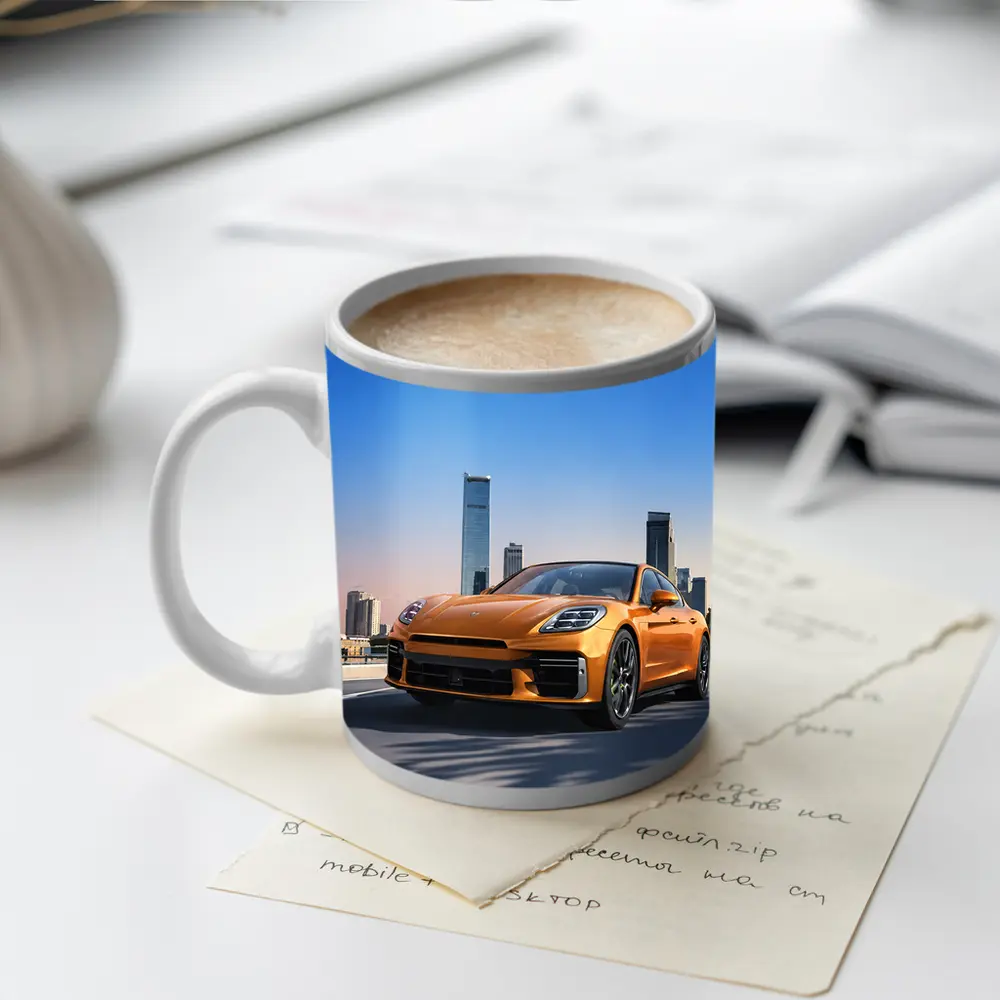 Porsche Panamera Orange City Skyline Drive – Mugs