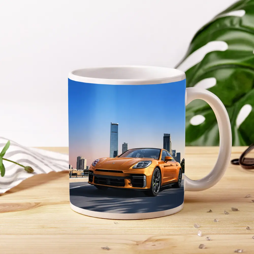 Porsche Panamera Orange City Skyline Drive – Mugs