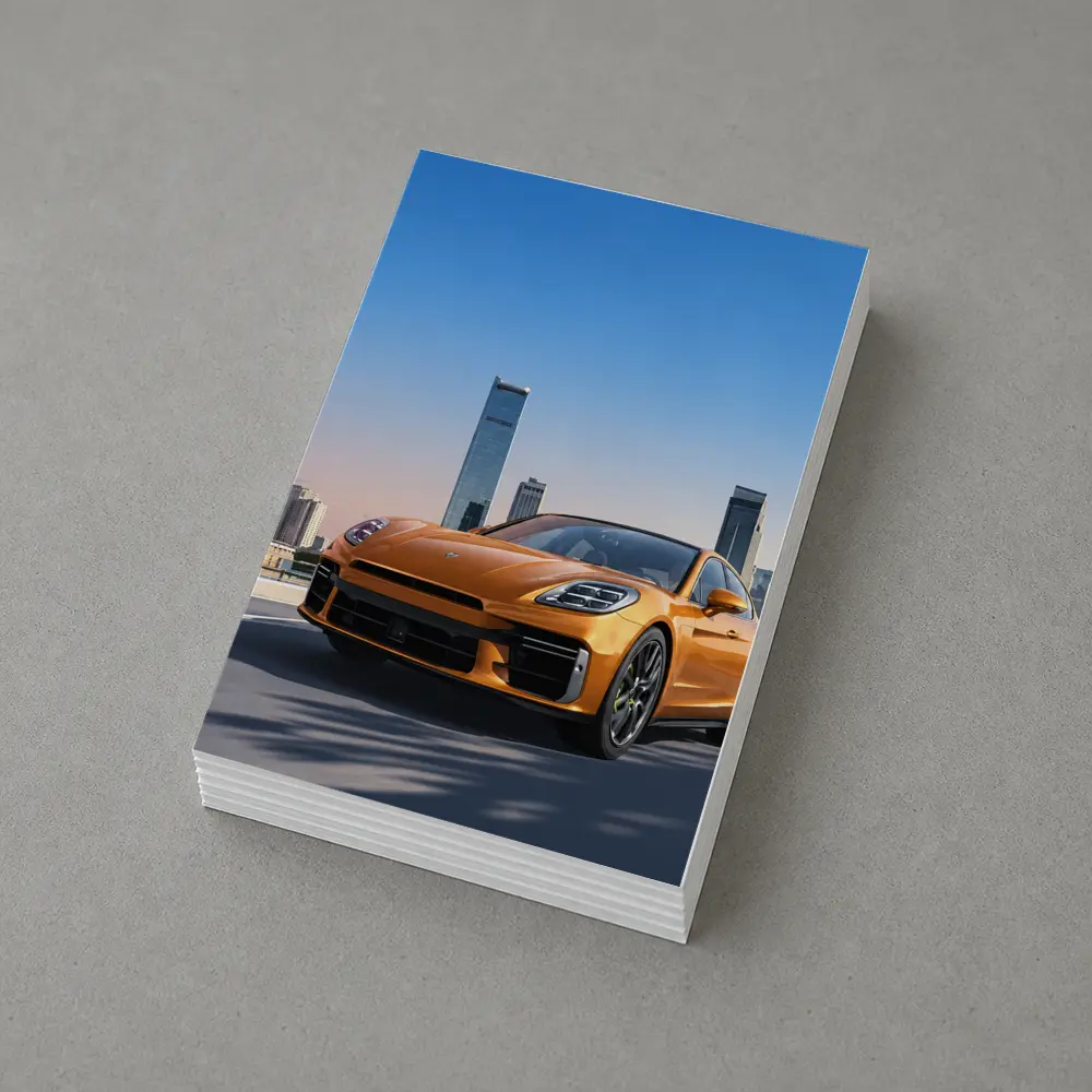 Porsche Panamera Orange City Skyline Drive – Postcards