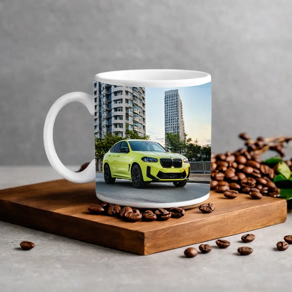 BMW X4 M Yellow Urban City Street – Mugs