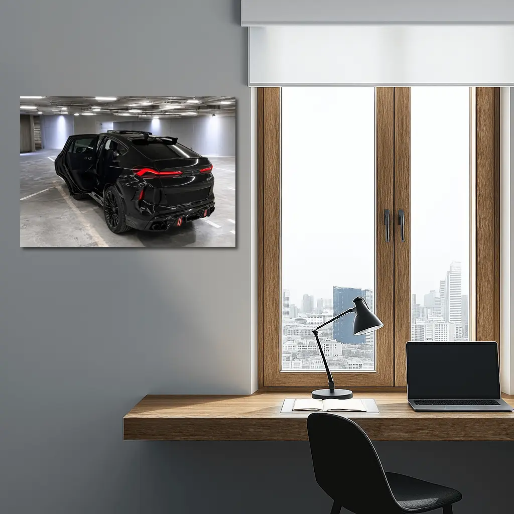 BMW X6M Black SUV Underground Parking – Wall Art
