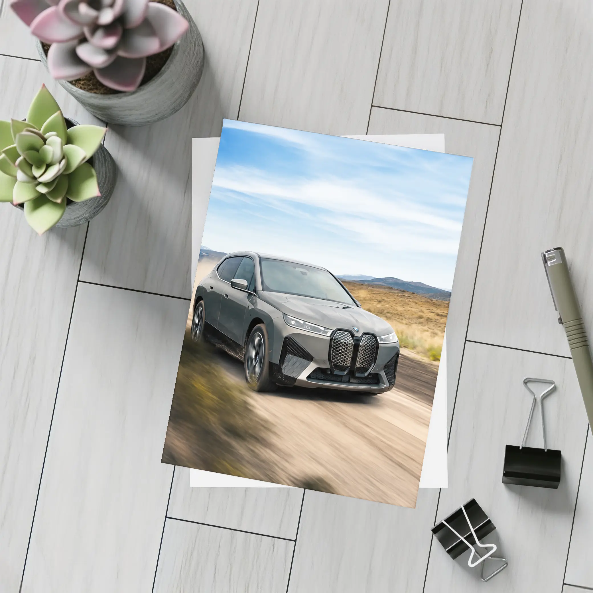 BMW iX Electric SUV Desert Dirt Road – Postcards