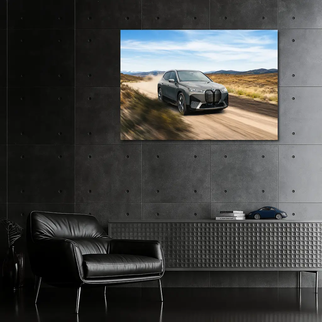 BMW iX Electric SUV Desert Dirt Road – Wall Art