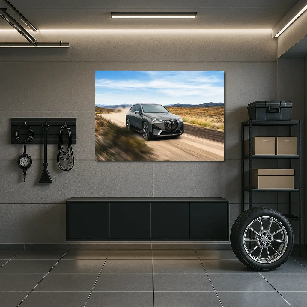 BMW iX Electric SUV Desert Dirt Road – Wall Art