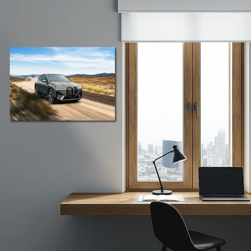 BMW iX Electric SUV Desert Dirt Road – Wall Art
