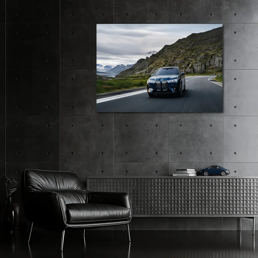 BMW iX Electric SUV Mountain Road Drive – Wall Art