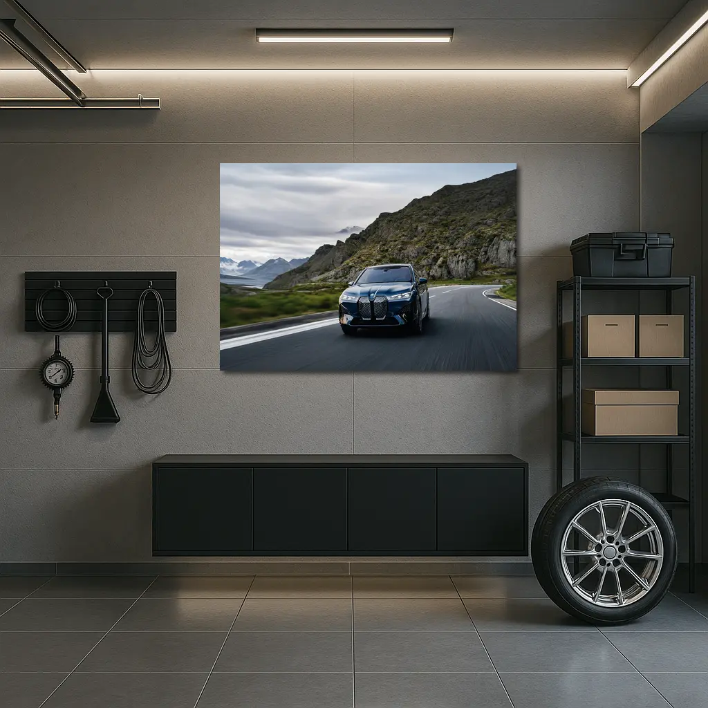 BMW iX Electric SUV Mountain Road Drive – Wall Art