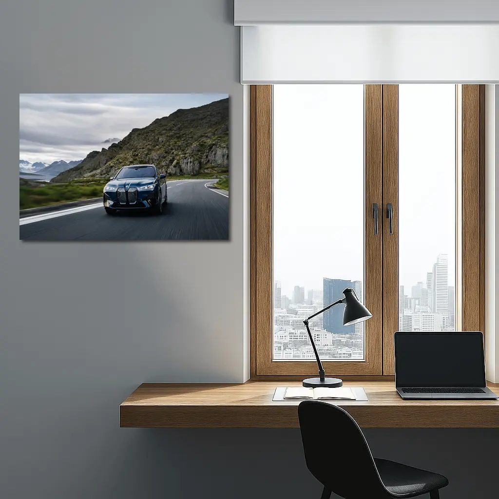 BMW iX Electric SUV Mountain Road Drive – Wall Art