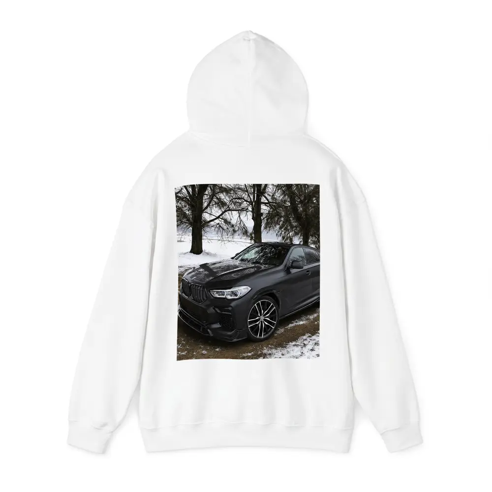 BMW X6M Matte Black Winter Snow Scene – Hoodies