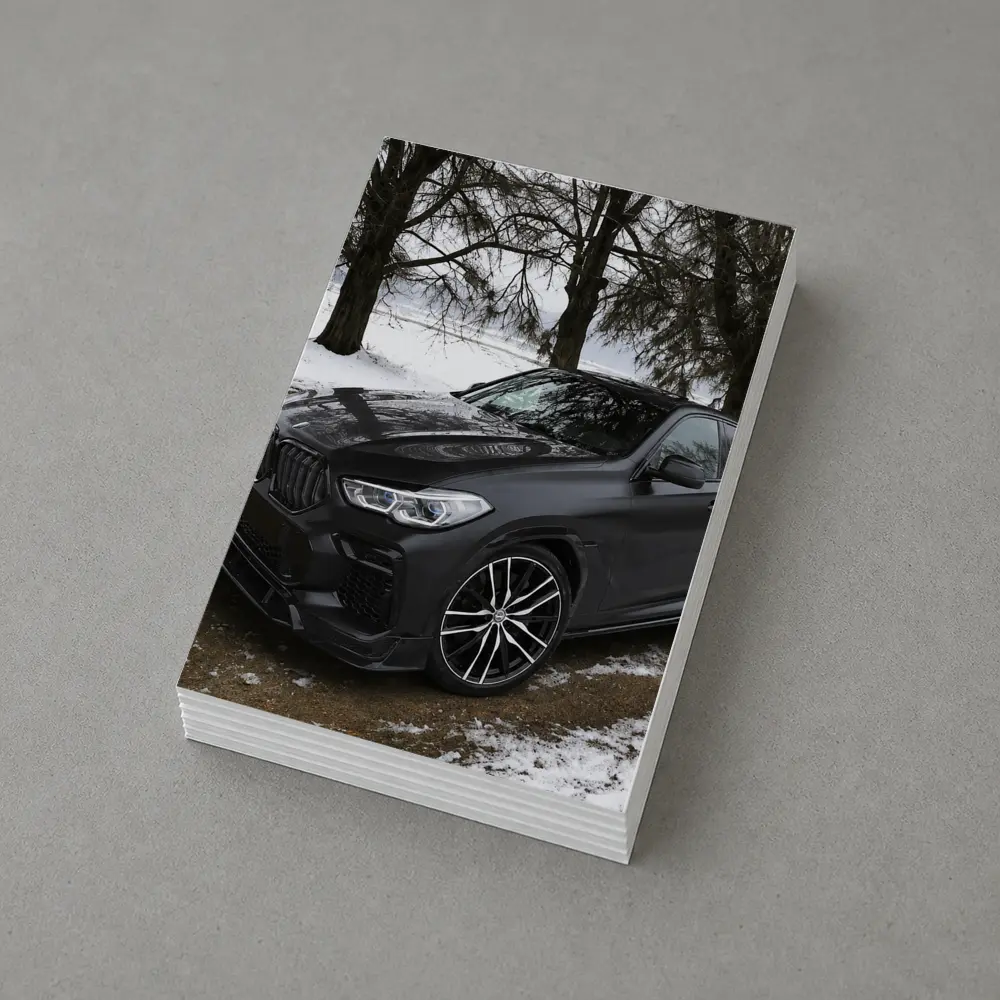 BMW X6M Matte Black Winter Snow Scene – Postcards