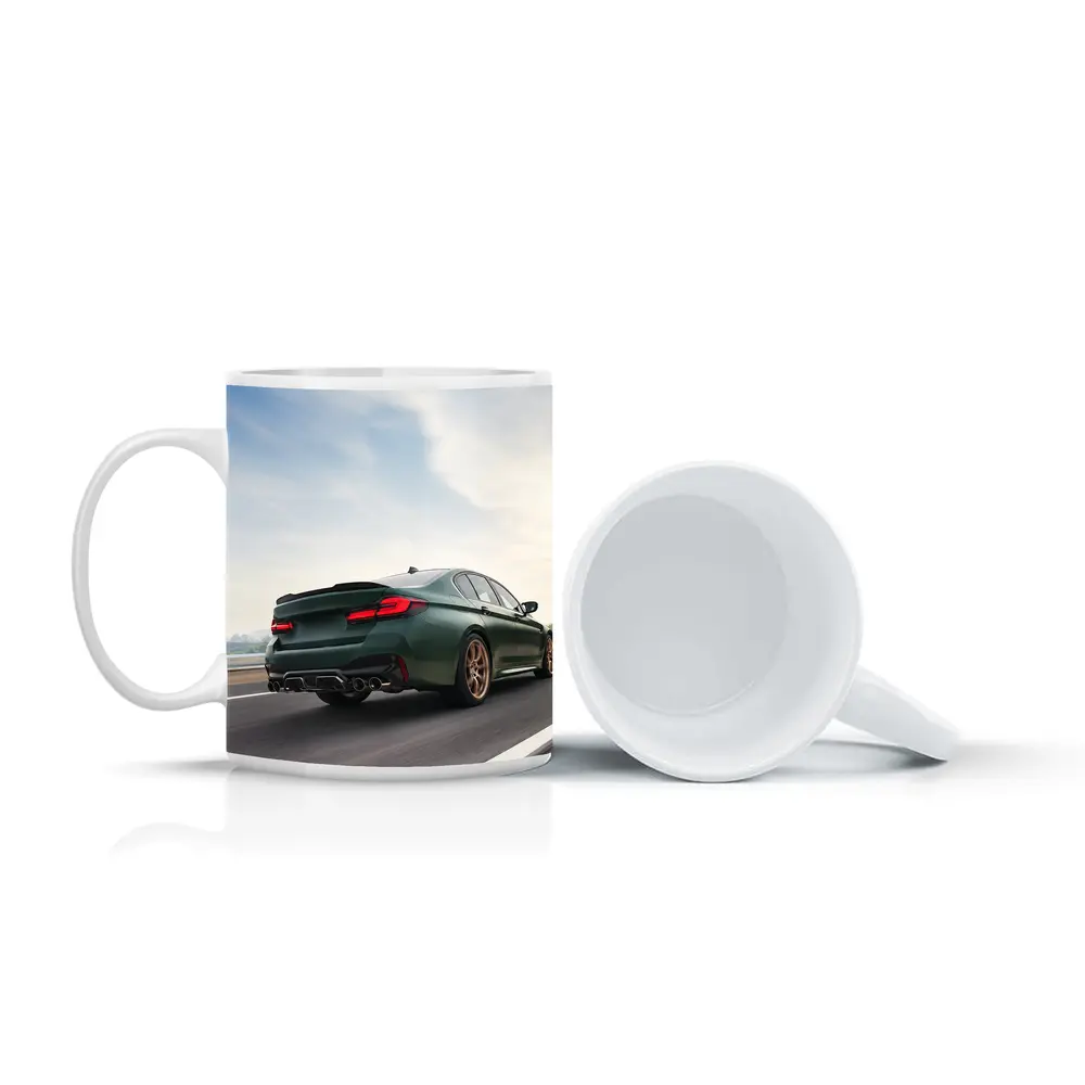 BMW M5 CS Green Sedan on Open Highway – Mugs