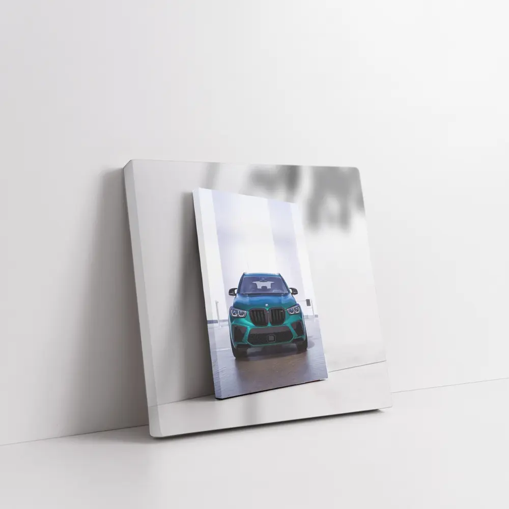 BMW X5M Teal Front View Indoor – Wall Art