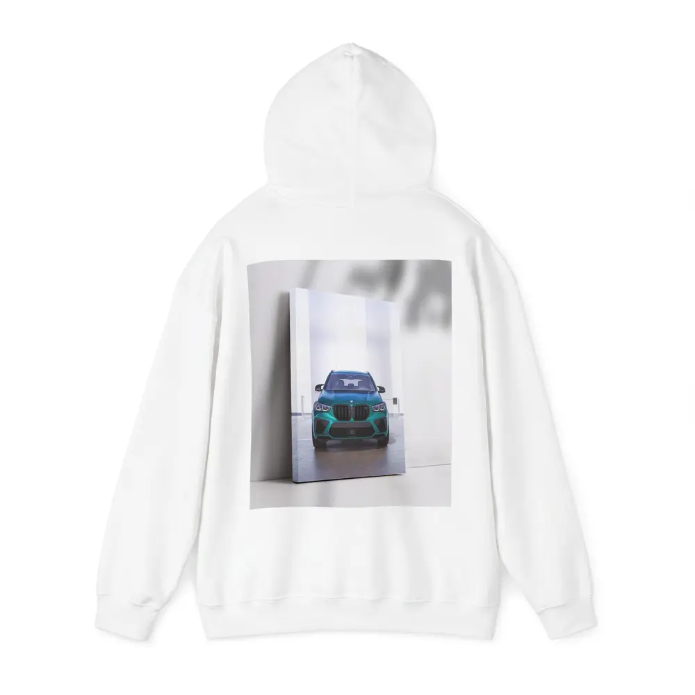 BMW X5M Teal Front View Indoor – Hoodies