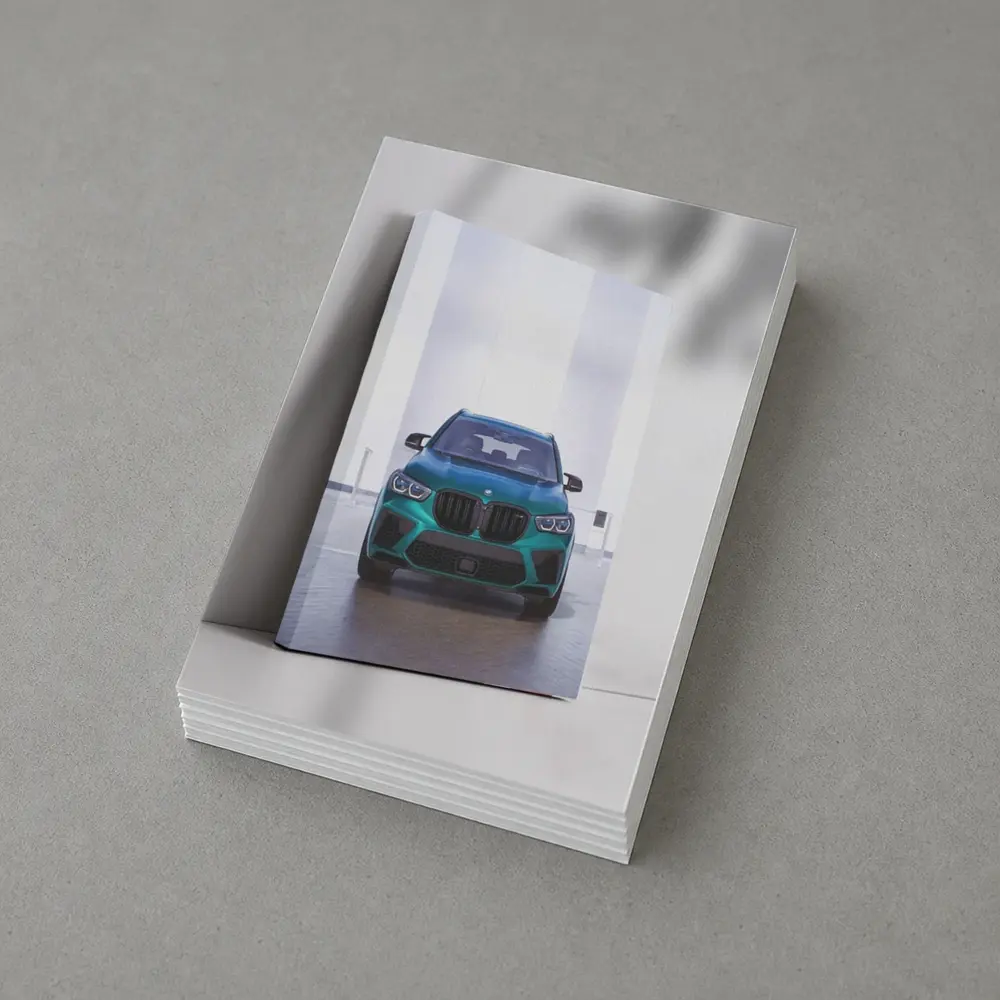 BMW X5M Teal Front View Indoor – Postcards