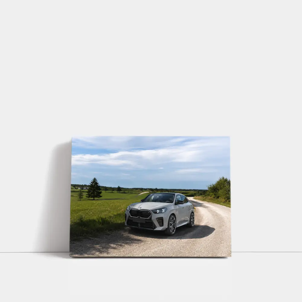 BMW X6M Silver on Rural Gravel Road – Wall Art