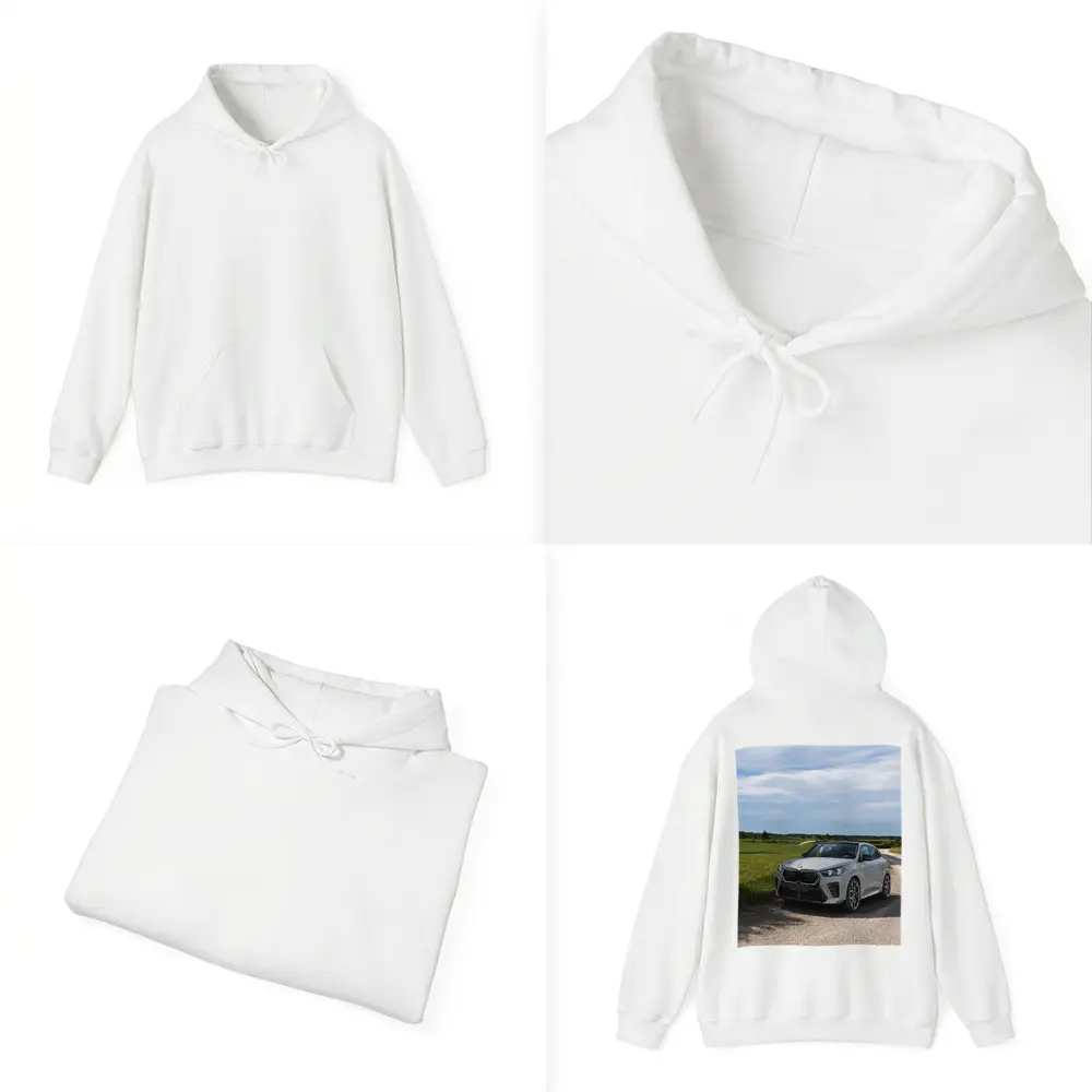 BMW X6M Silver on Rural Gravel Road – Hoodies