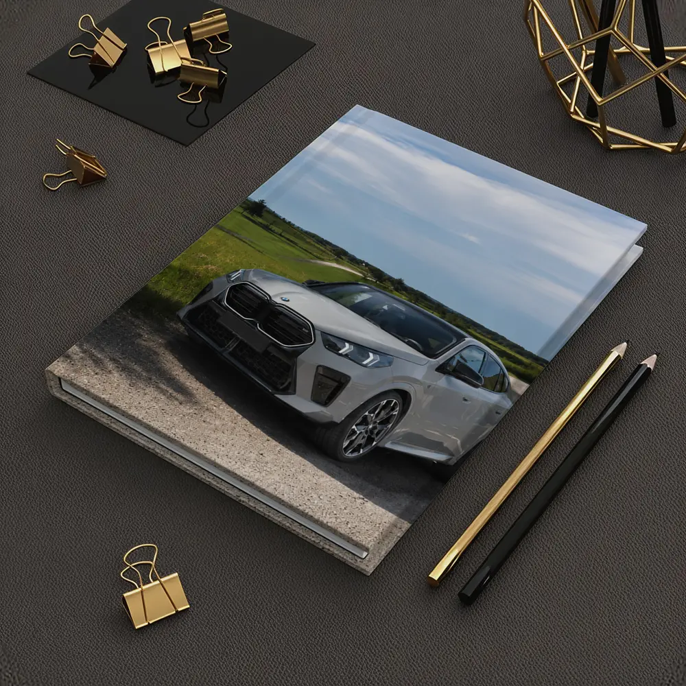 BMW X6M Silver on Rural Gravel Road – Notebooks