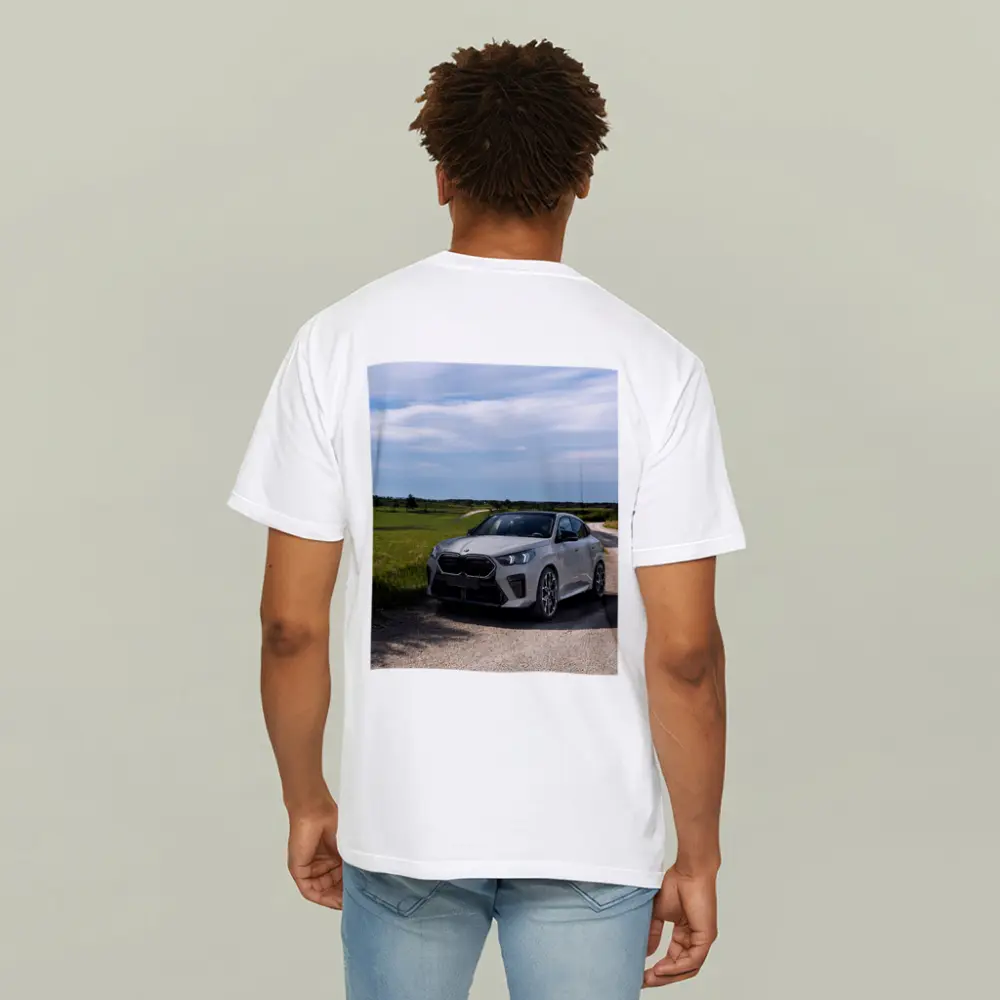 BMW X6M Silver on Rural Gravel Road – T-Shirts