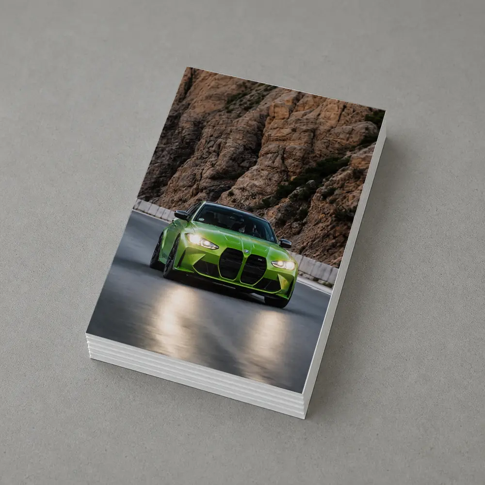 BMW M3 Green On Rocky Mountain Road – Postcards