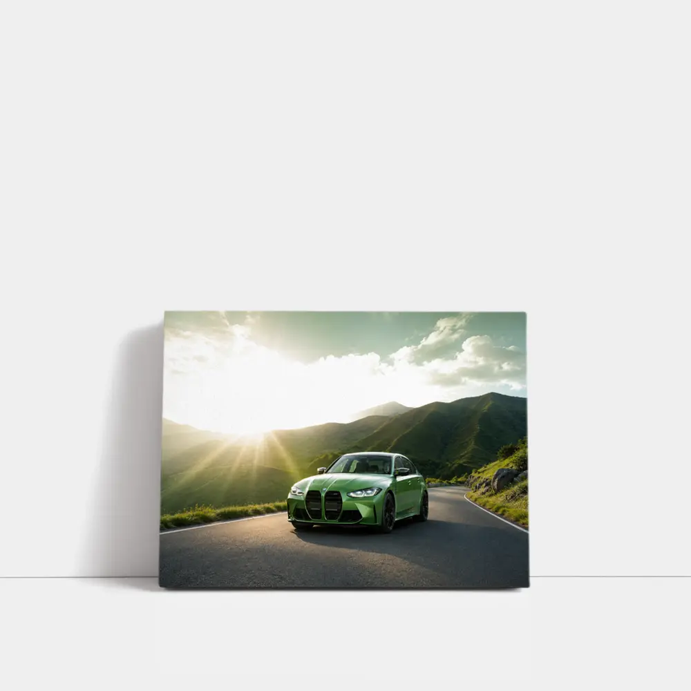 BMW M3 Green Mountain Road Sunburst – Wall Art