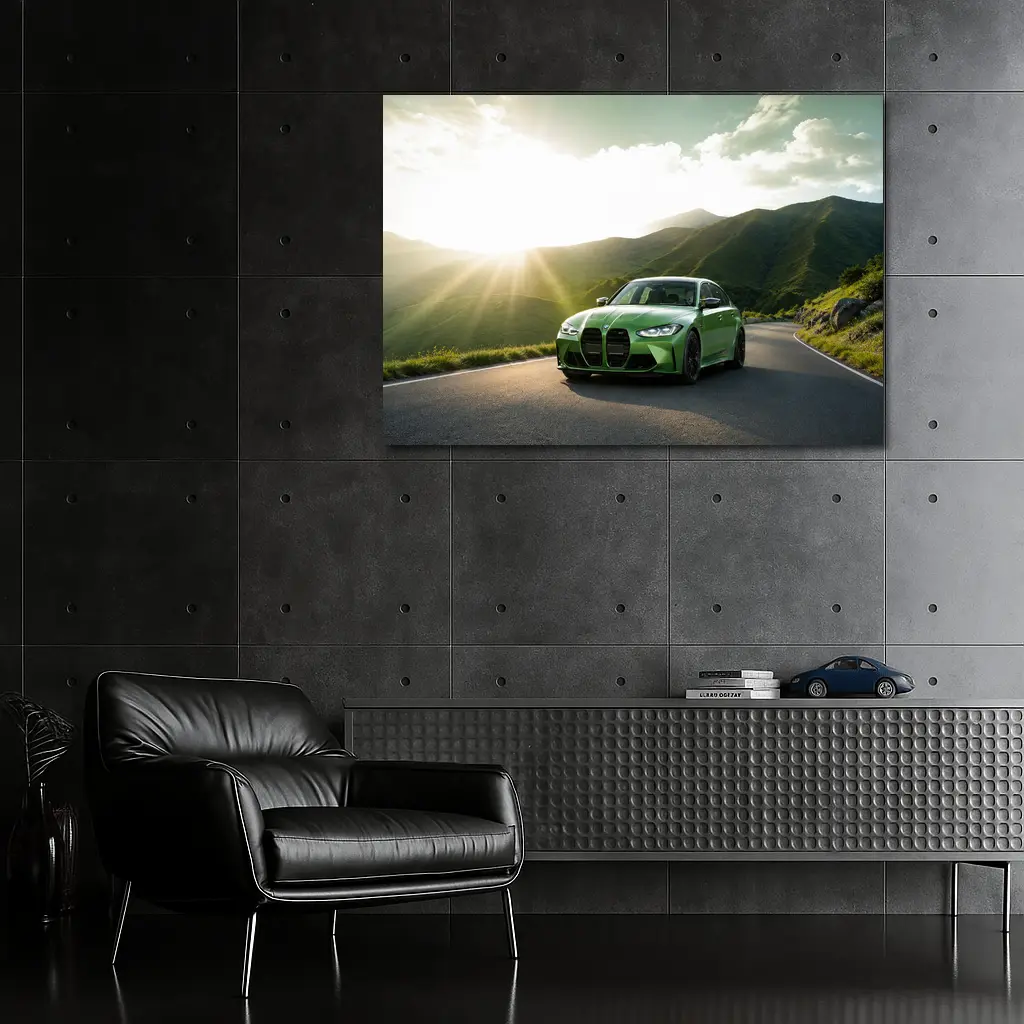 BMW M3 Green Mountain Road Sunburst – Wall Art