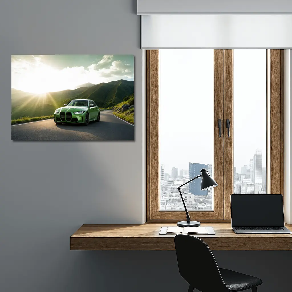 BMW M3 Green Mountain Road Sunburst – Wall Art