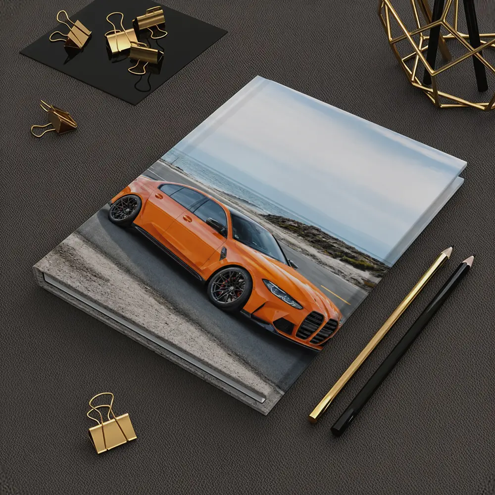 BMW M3 Orange Sedan Coastal Road – Notebooks
