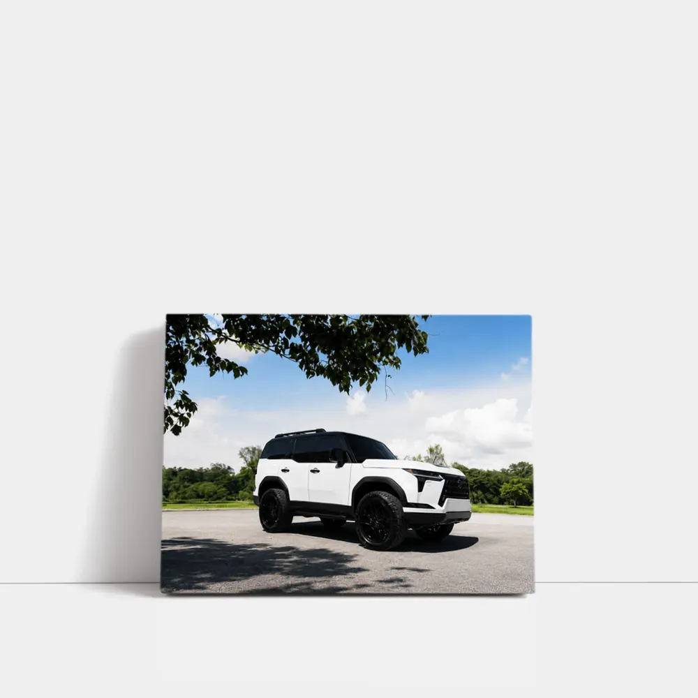 Lexus GX White SUV Parked Outdoors – Wall Art