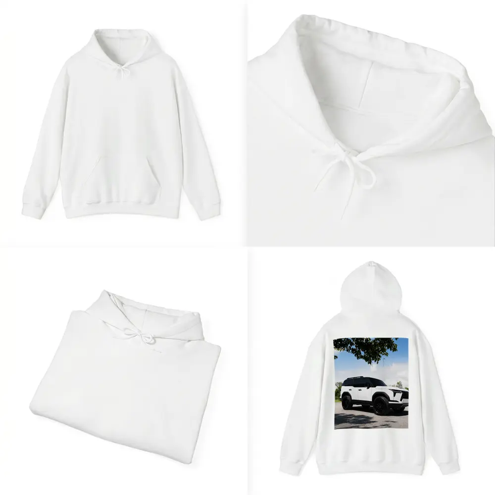 Lexus GX White SUV Parked Outdoors – Hoodies