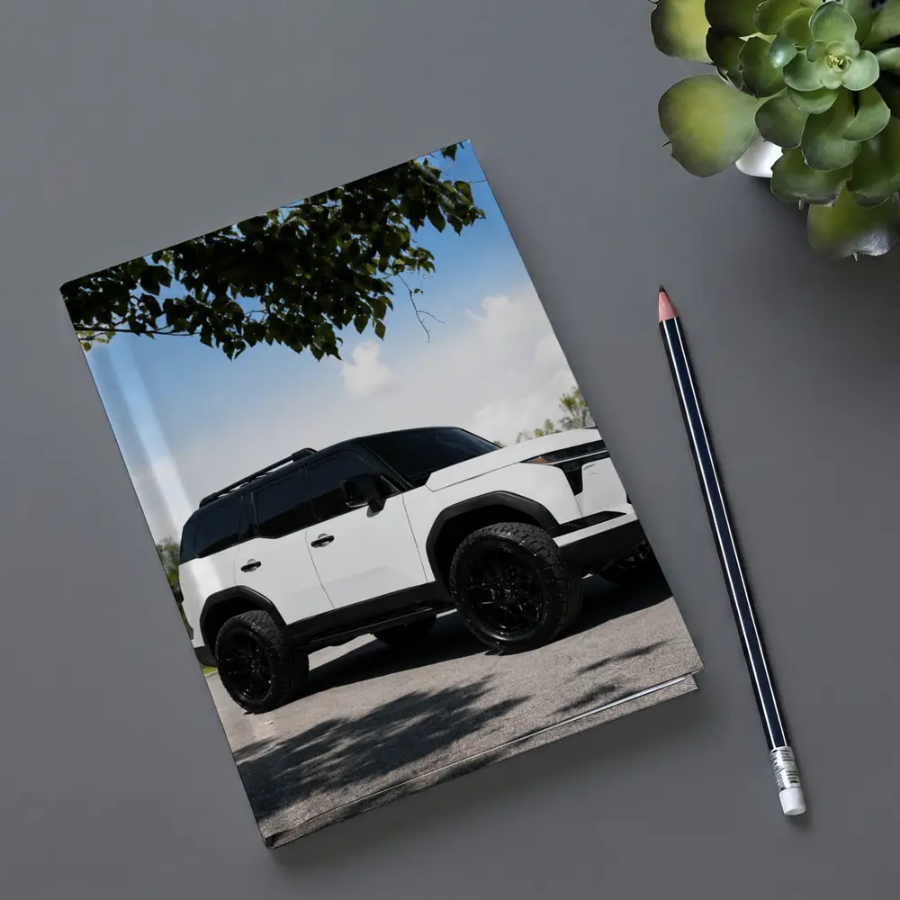 Lexus GX White SUV Parked Outdoors – Notebooks
