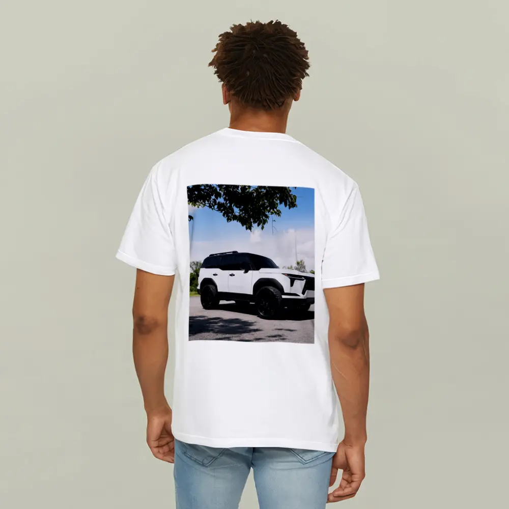 Lexus GX White SUV Parked Outdoors – T-Shirts