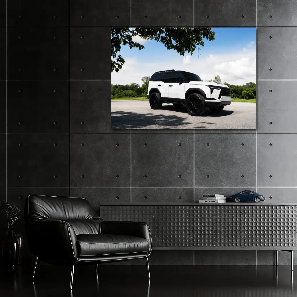 Lexus GX White SUV Parked Outdoors – Wall Art