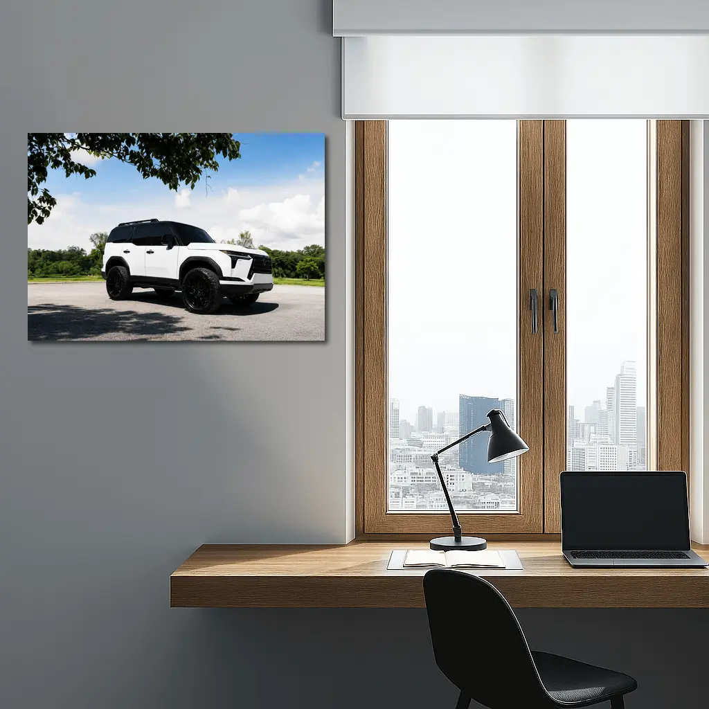 Lexus GX White SUV Parked Outdoors – Wall Art